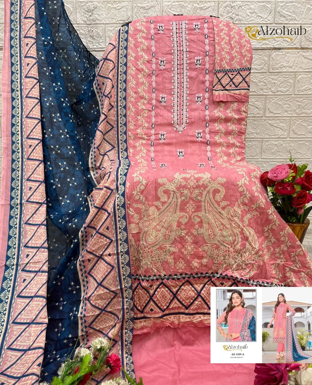 Alzohaib Lamhay Vol 2 - Chiffon Dupatta - Image 2