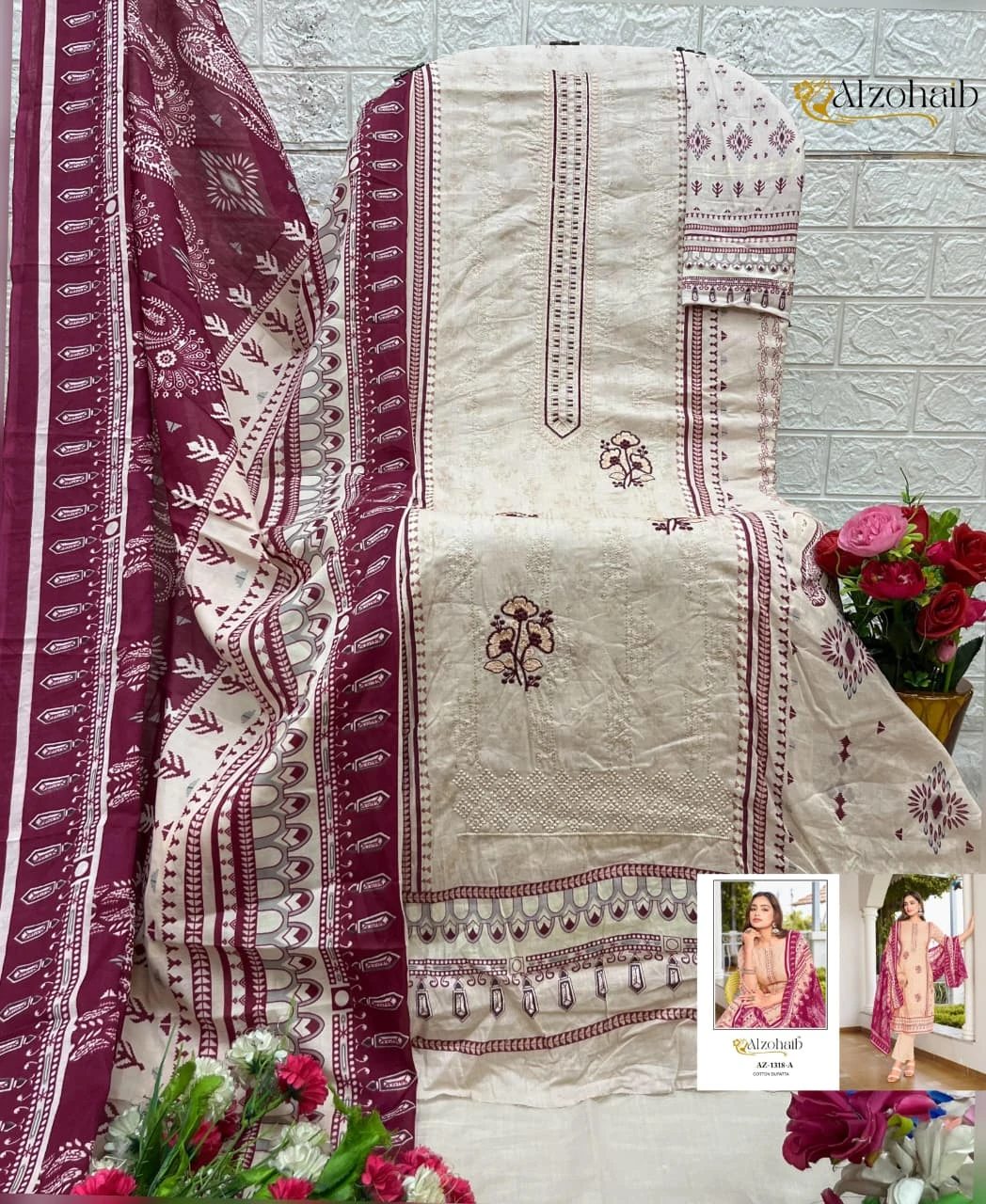 Alzohaib Lamhay Vol 2 - Chiffon Dupatta - Image 4