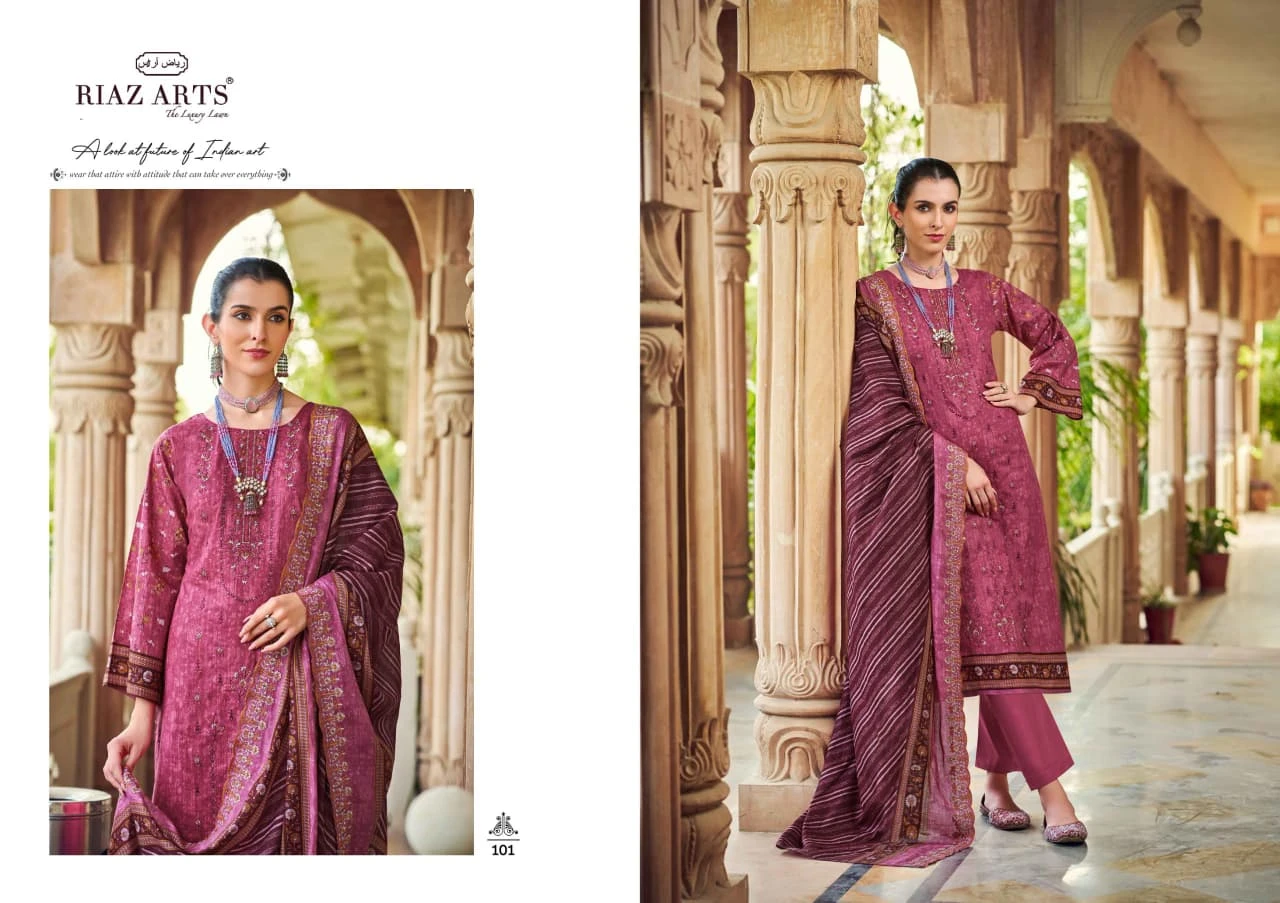 Riaz Arts Chevron Panel Dup Work - Image 7