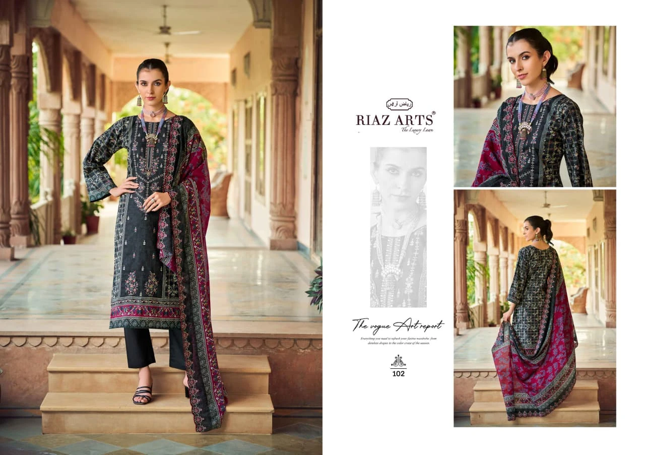 Riaz Arts Chevron Panel Dup Work - Image 9