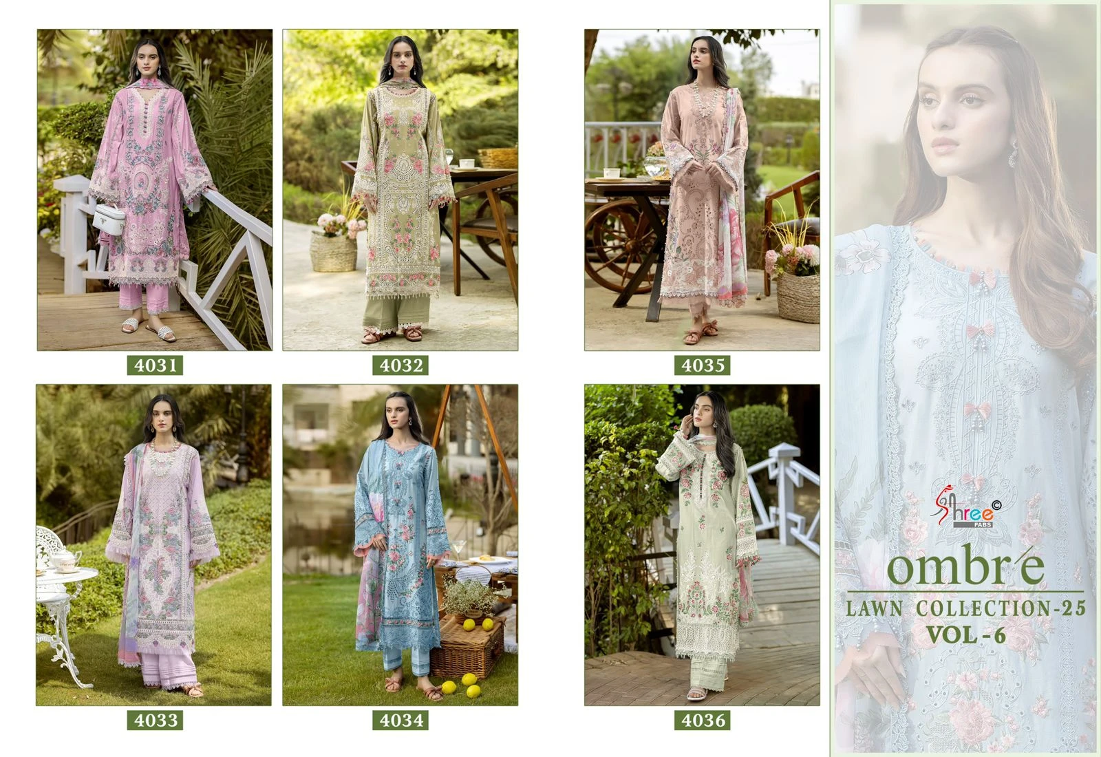 Shree Fabs Ombre Lawn Collection 2025 Vol 6