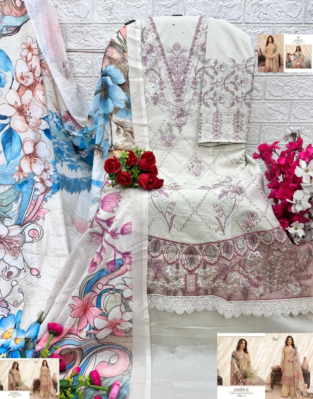 Shree Fabs Ombre Lawn Collection 2025 Vol 3