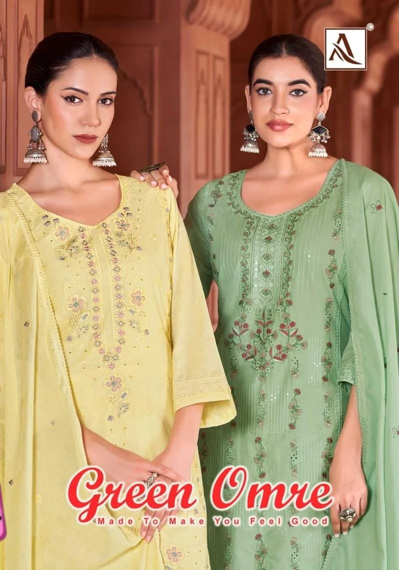 Alok Suit Green Omre