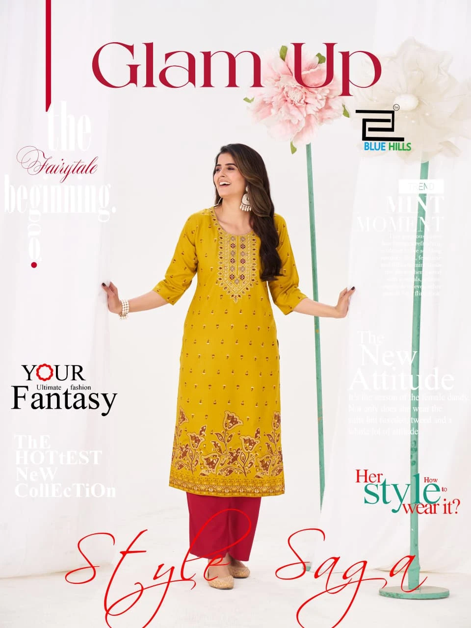 Blue Hills Glam Up Kurti Palazzo Set