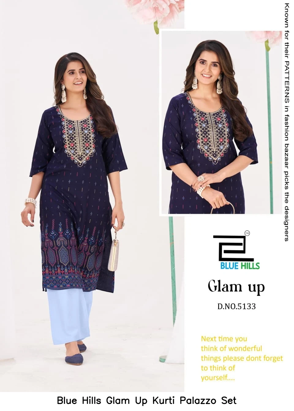 Blue Hills Glam Up Kurti Palazzo Set
