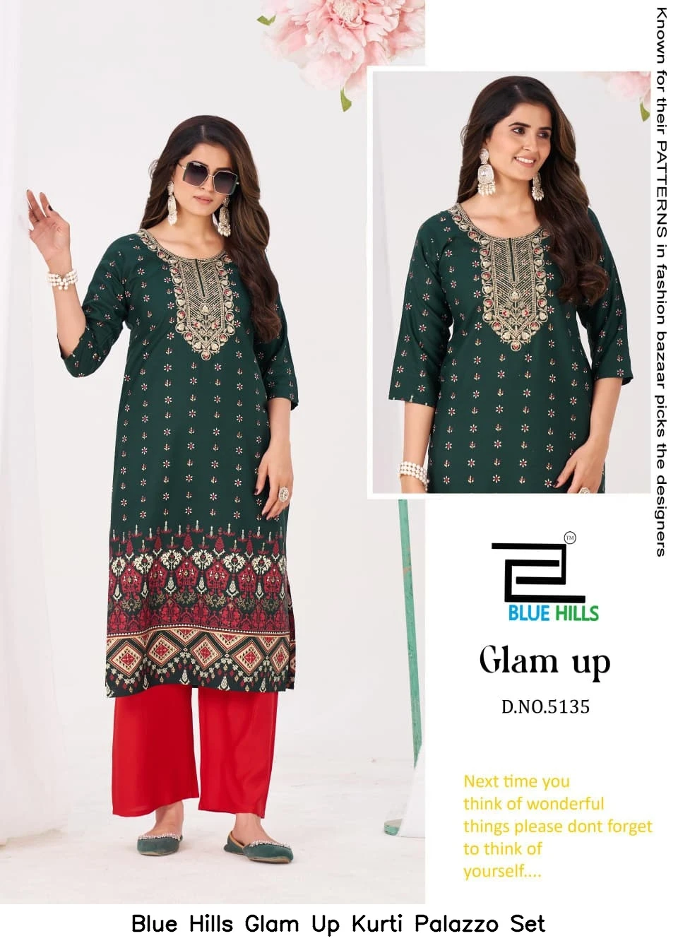 Blue Hills Glam Up Kurti Palazzo Set