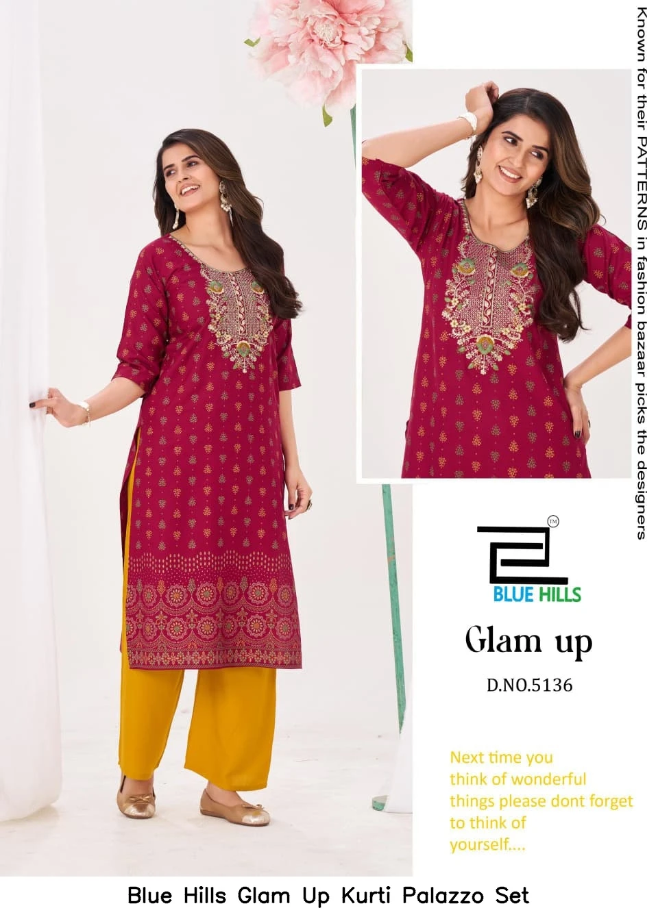 Blue Hills Glam Up Kurti Palazzo Set