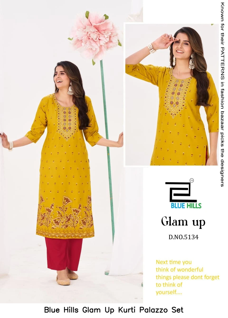 Blue Hills Glam Up Kurti Palazzo Set