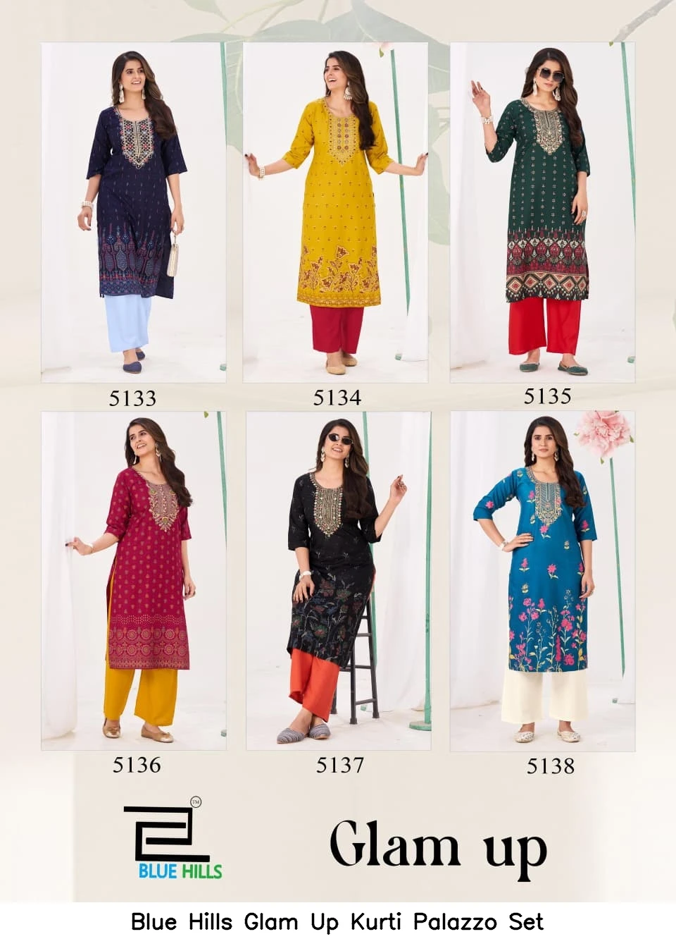 Blue Hills Glam Up Kurti Palazzo Set