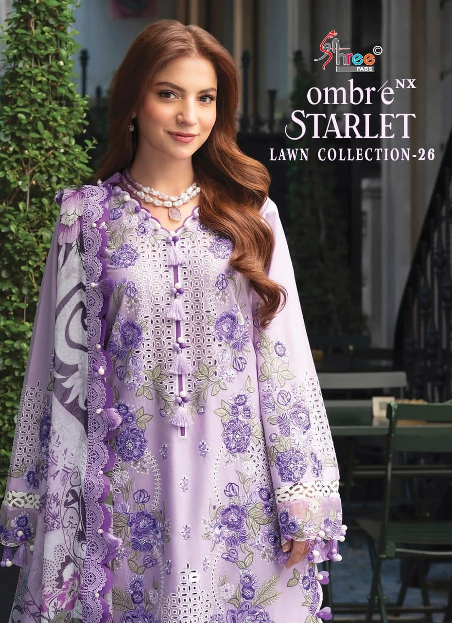 Shree Fabs Ombre Starlet Lawn Collection 26 Nx