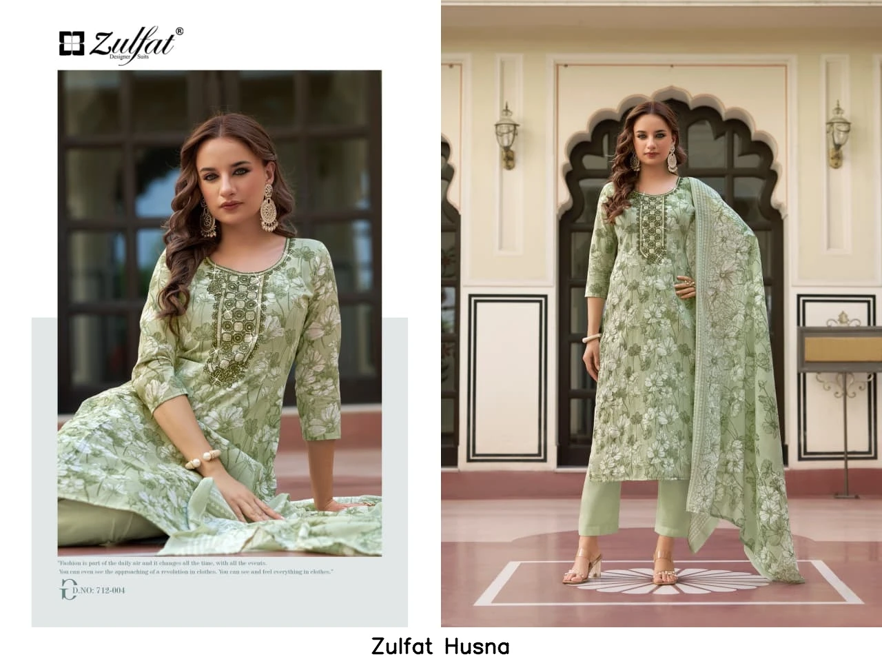 Zulfat Husna — Unstitched Dress Materials, Zulfat Designer Suits wholesale from Surat — view 5