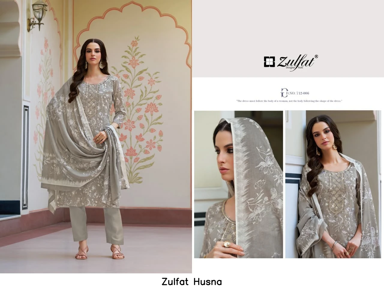 Zulfat Husna — Unstitched Dress Materials, Zulfat Designer Suits wholesale from Surat — view 7