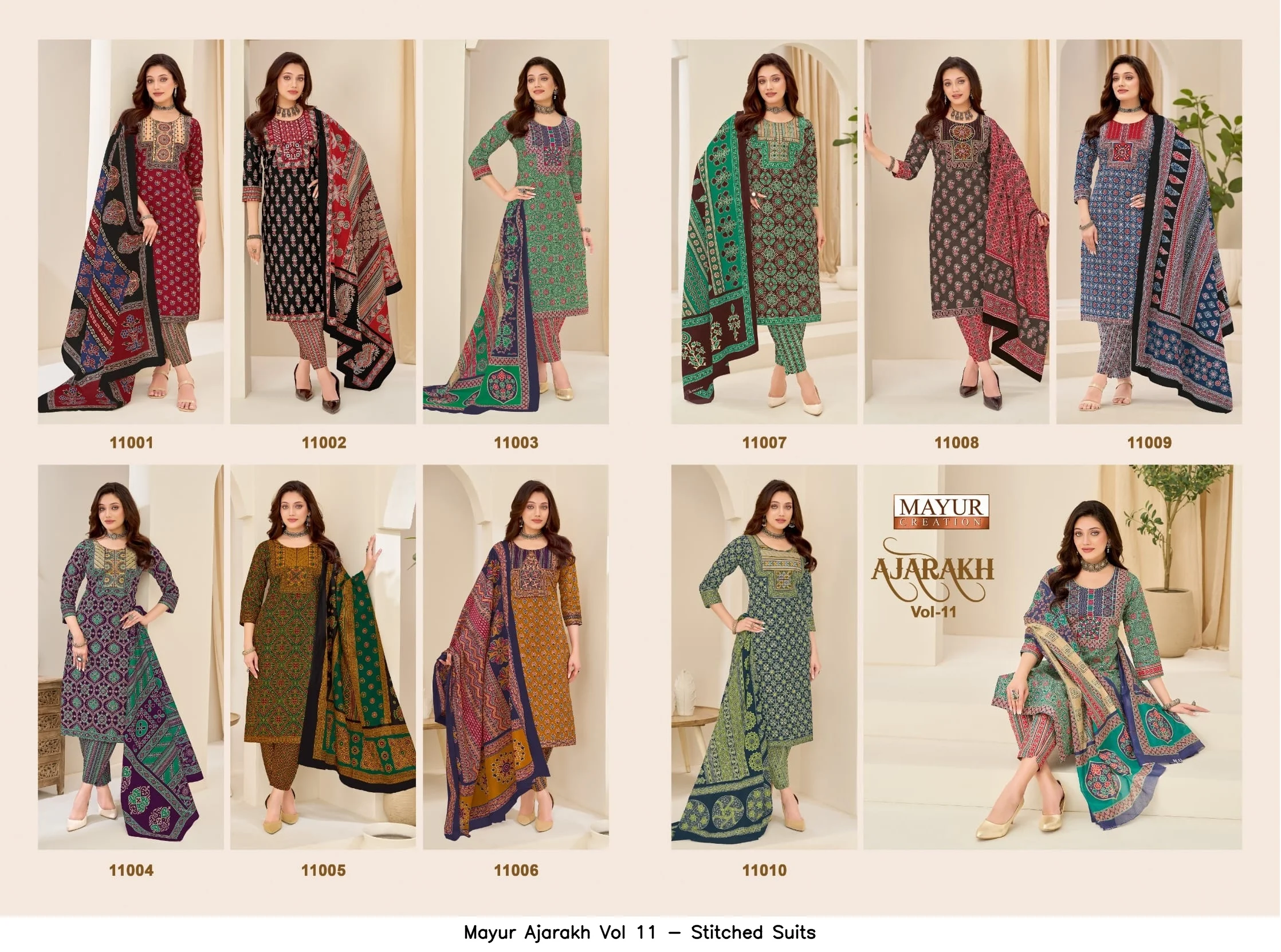 Mayur Ajarakh Vol 11 - Stitched Suits