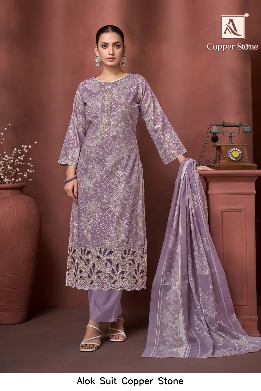 Alok Suit Copper Stone