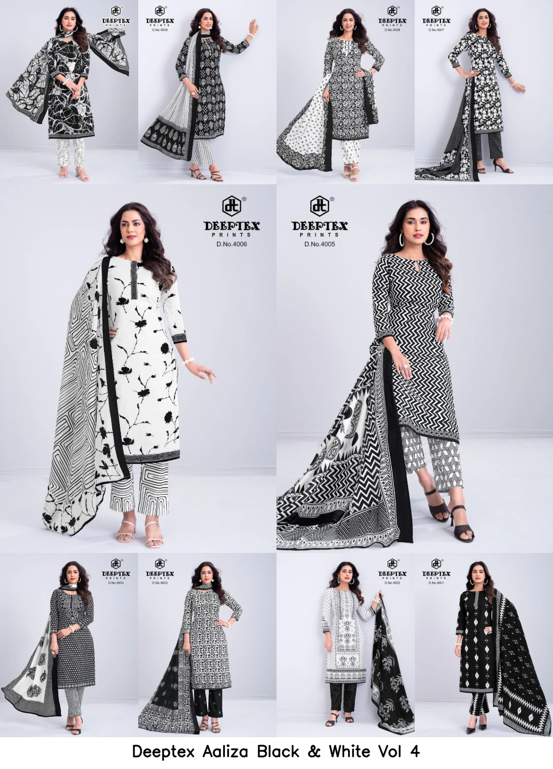 Deeptex Aaliza Black & White Vol 4