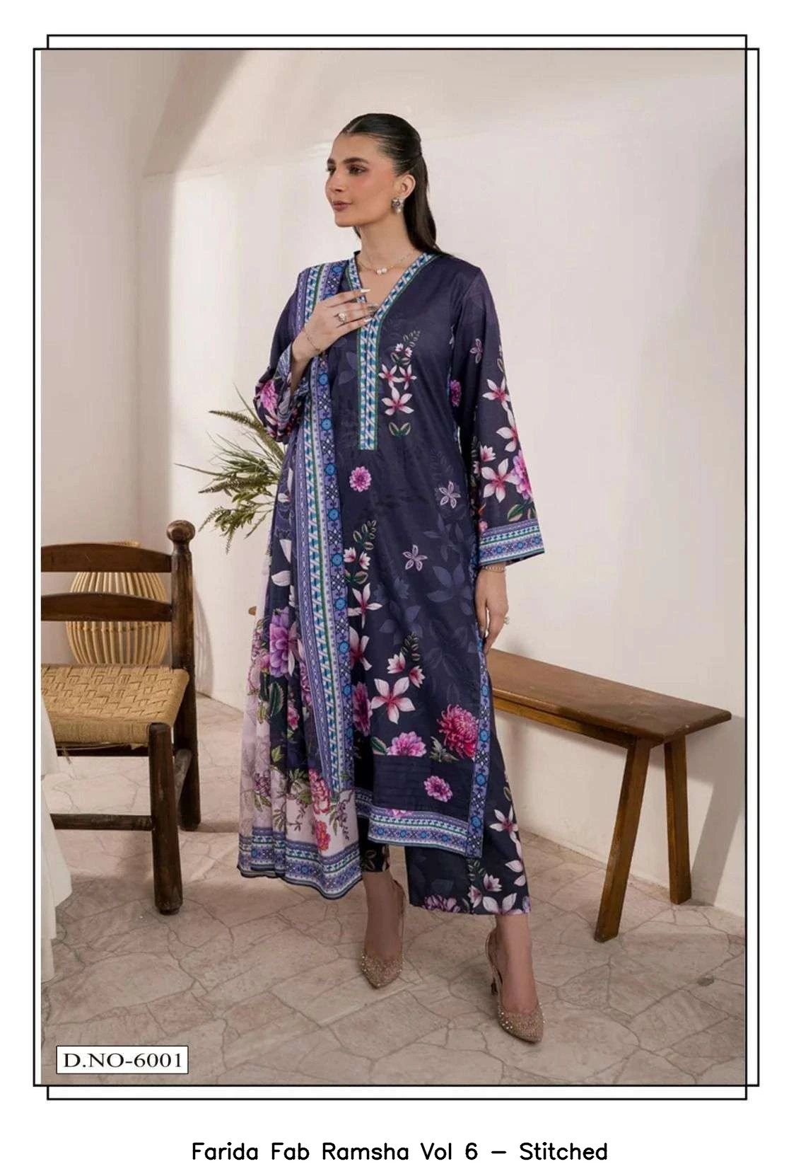 Farida Fab Ramsha Vol 6 - Stitched