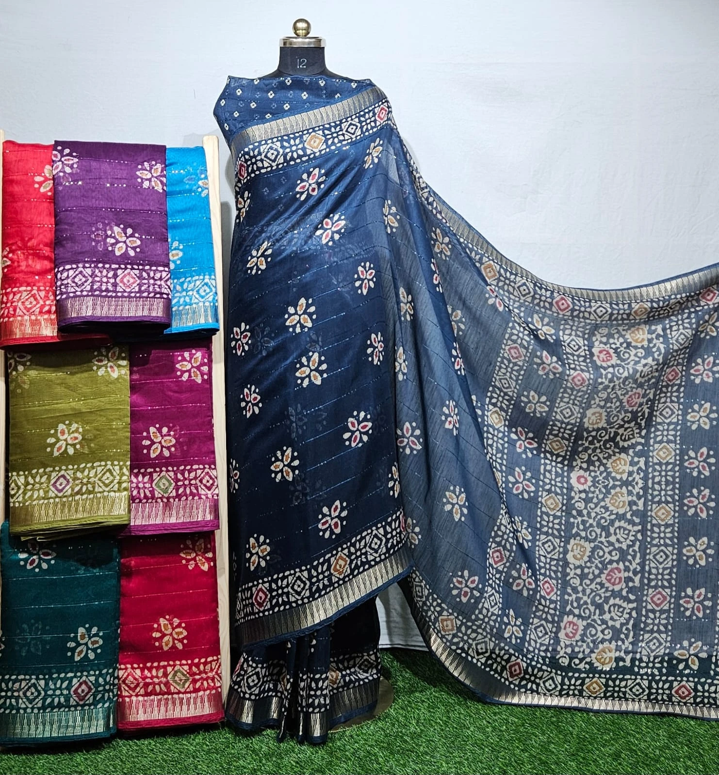 Wholesale Cotton Saree Weaving Border Padding Prints Sequence