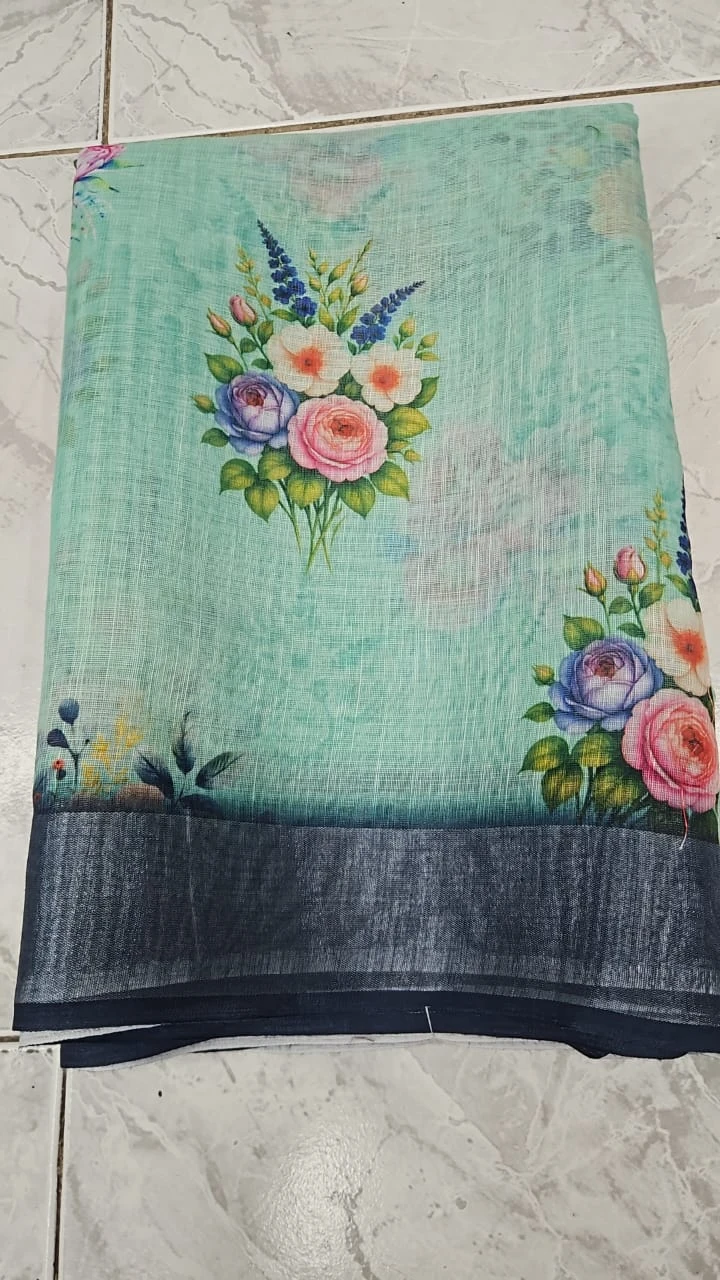 Wholesale Linen Digital Saree
