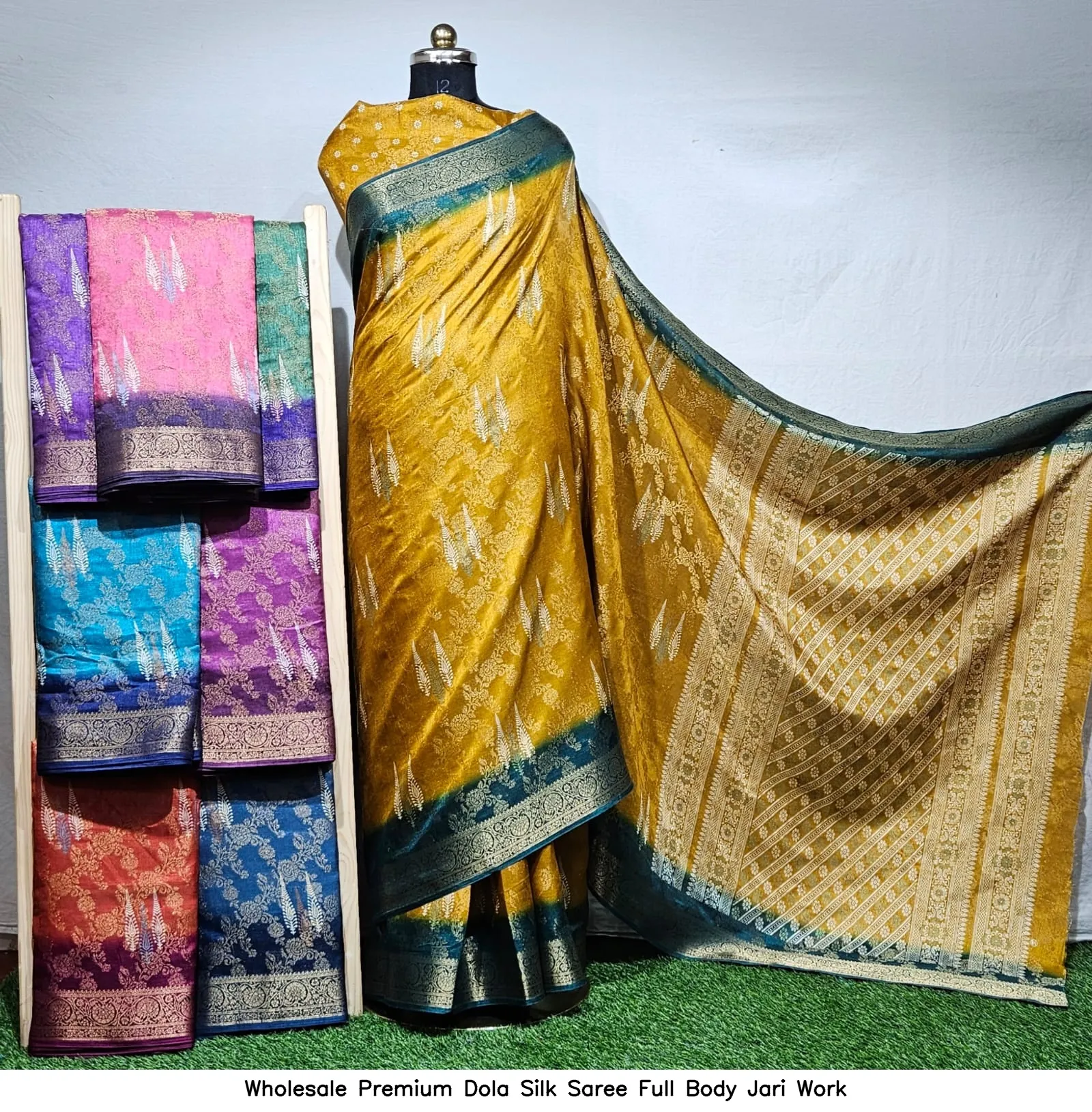 Wholesale Premium Dola Silk Saree Full Body Jari Work