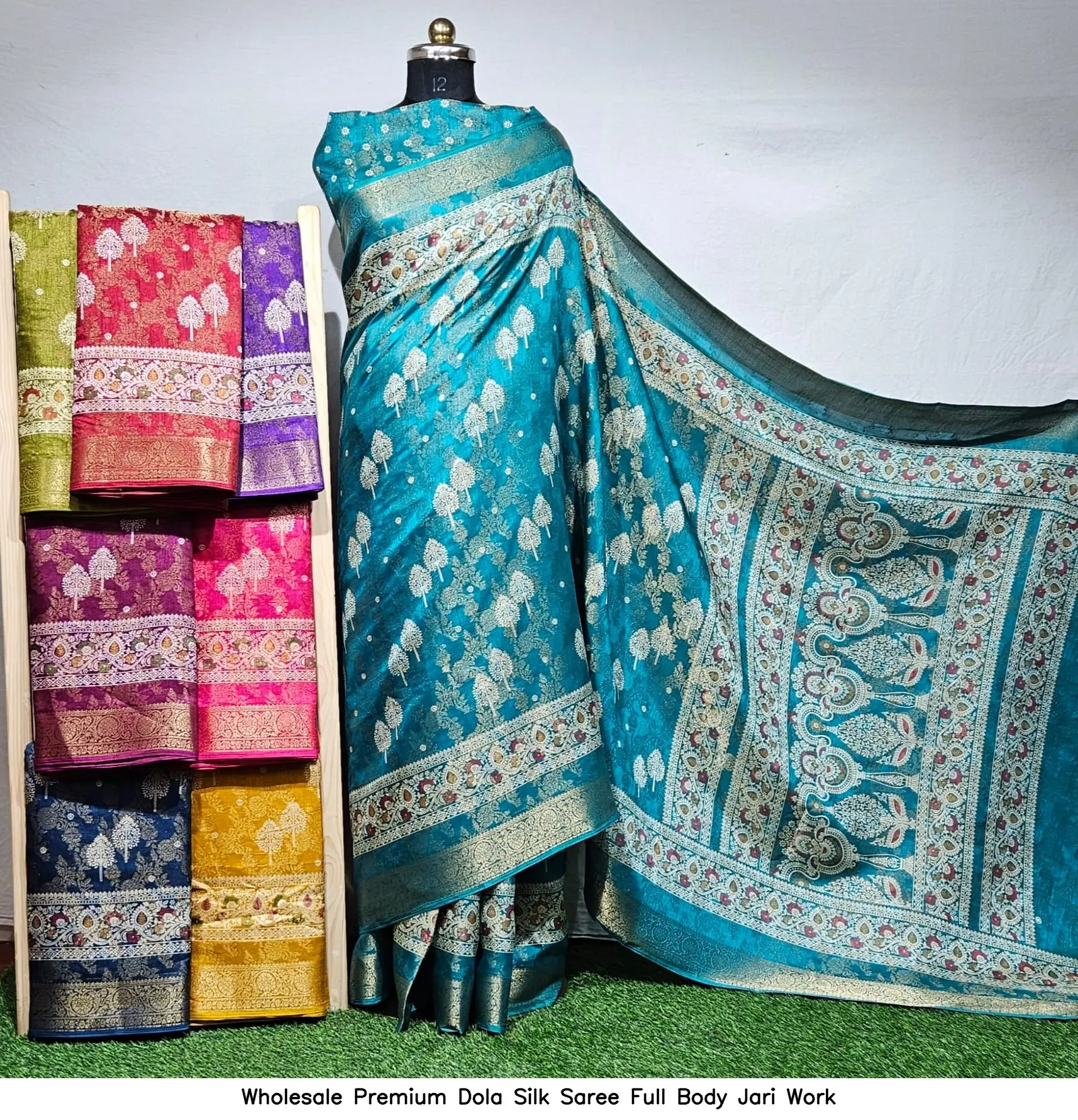Wholesale Premium Dola Silk Saree Full Body Jari Work