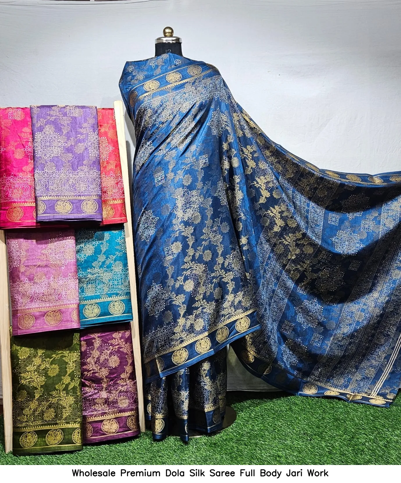 Wholesale Premium Dola Silk Saree Full Body Jari Work