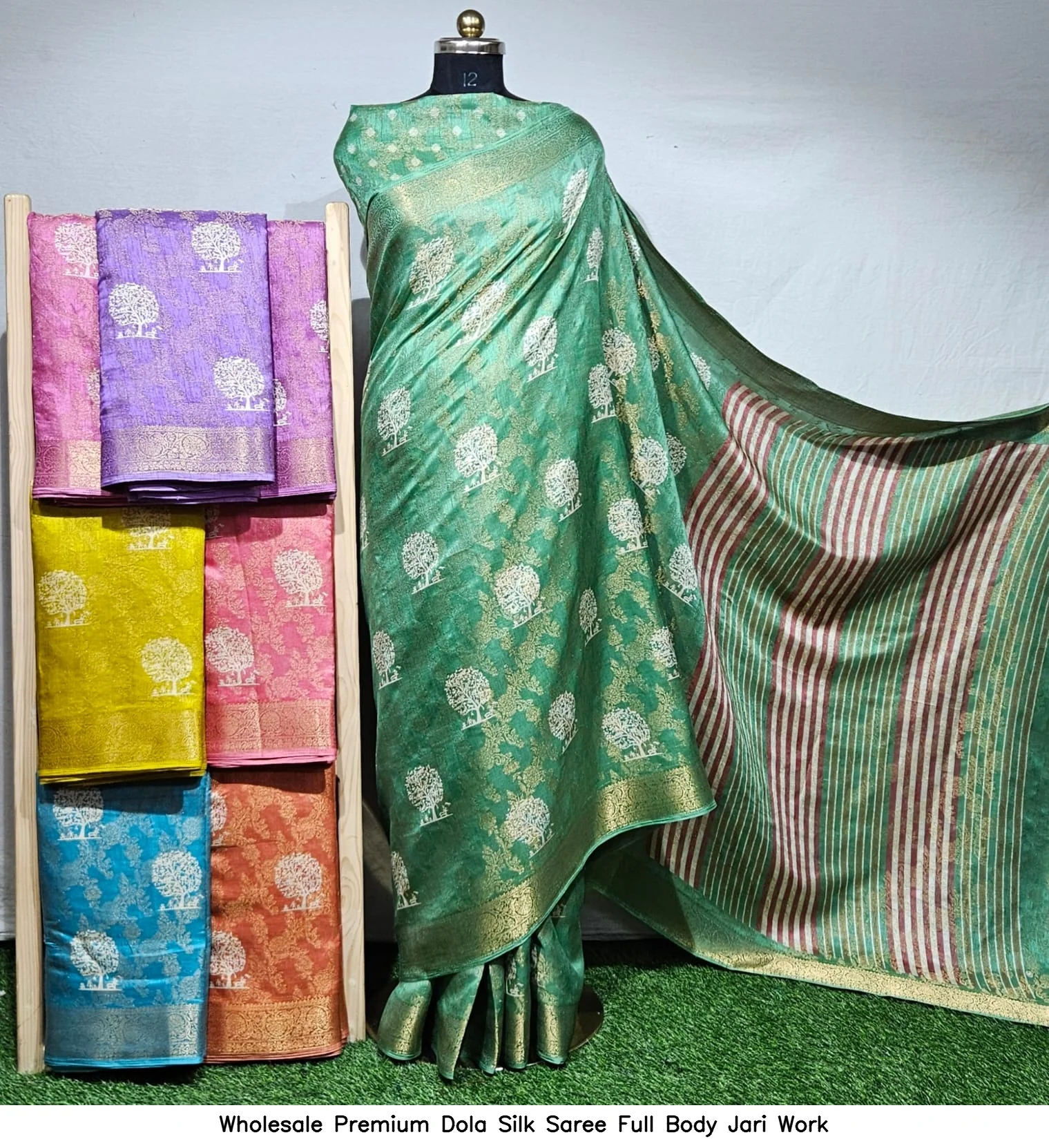 Wholesale Premium Dola Silk Saree Full Body Jari Work