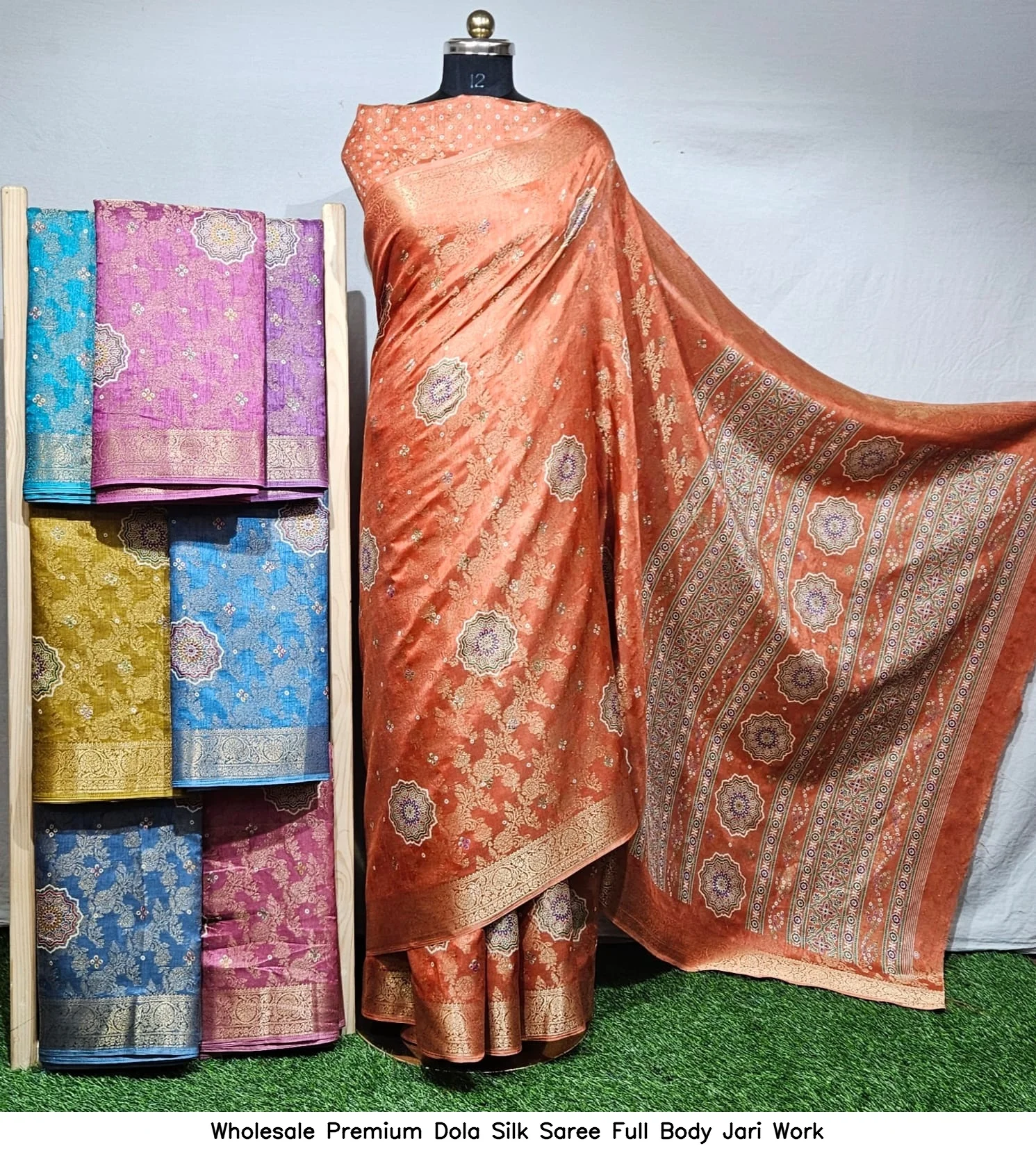 Wholesale Premium Dola Silk Saree Full Body Jari Work