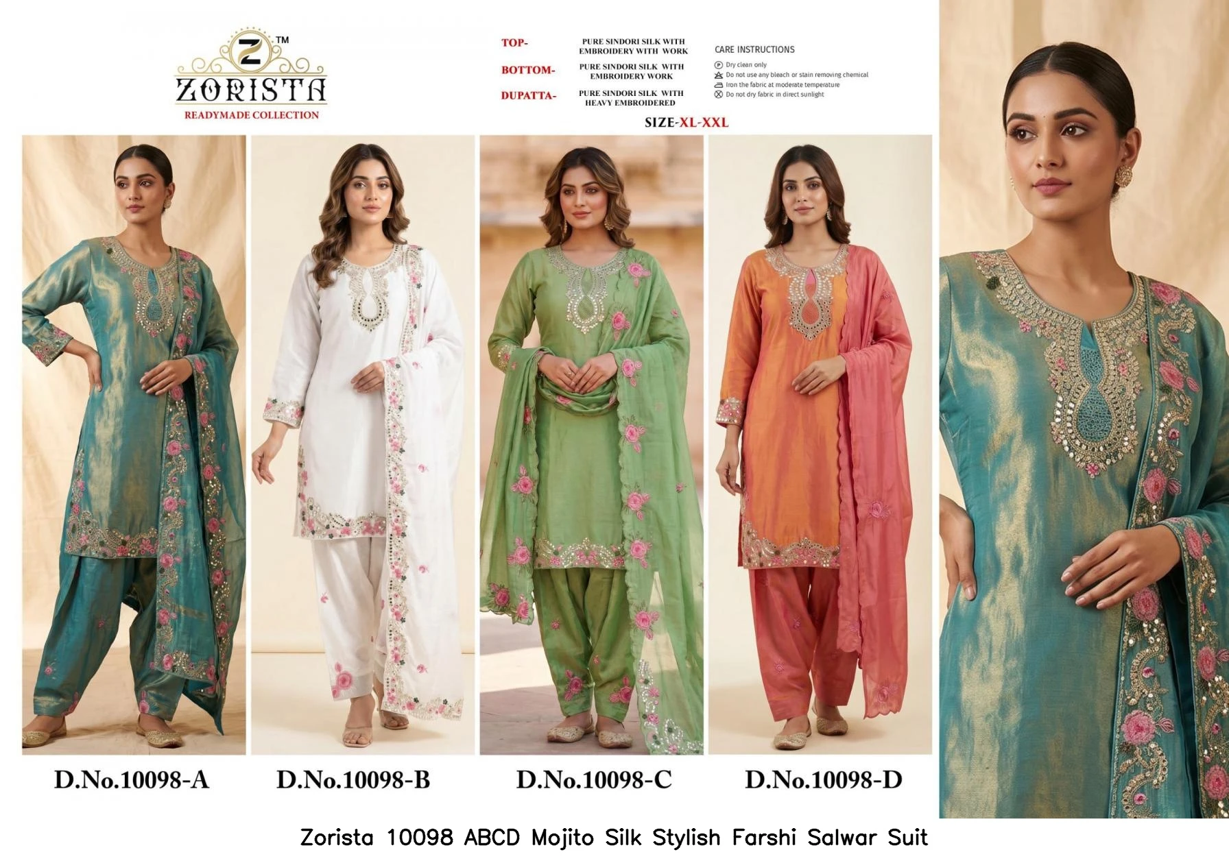 Zorista 10098 ABCD Mojito Silk Stylish Farshi Salwar Suit 5