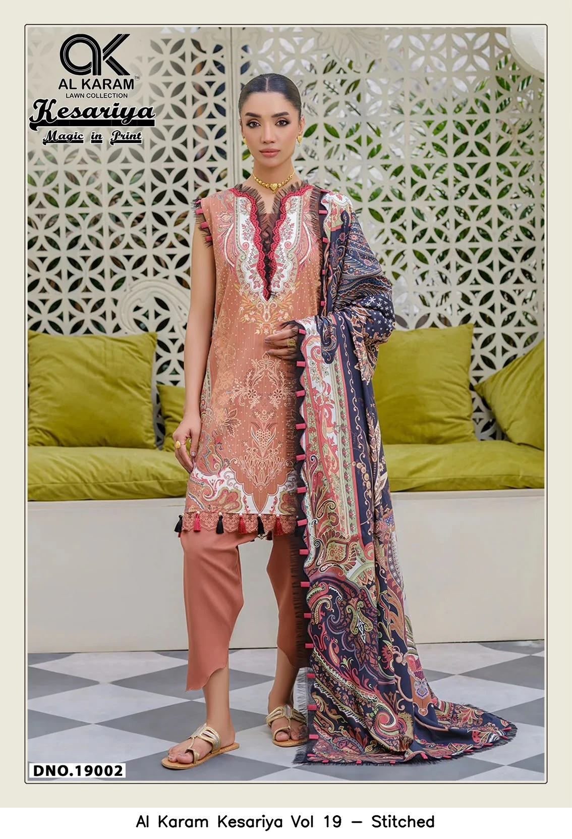 Al Karam Kesariya Vol 19 - Stitched 3