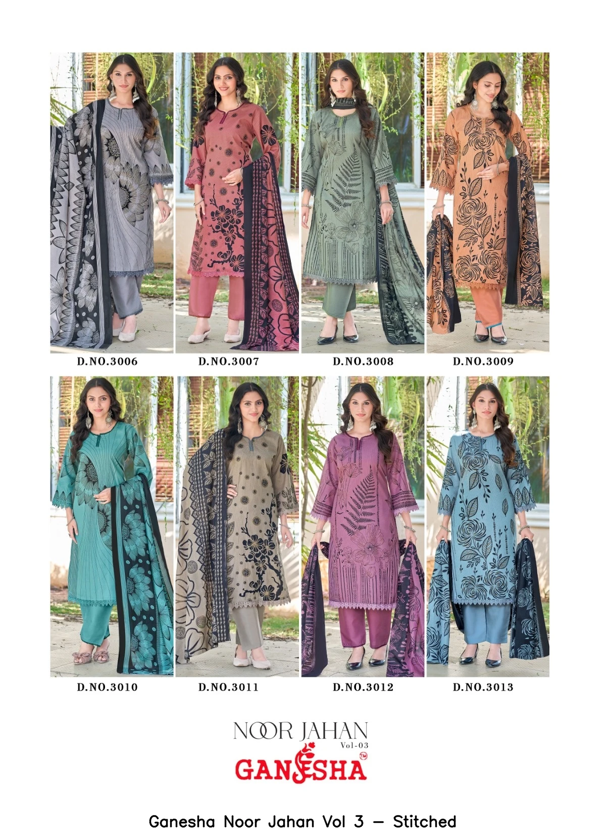 Ganesha Noor Jahan Vol 3 - Stitched