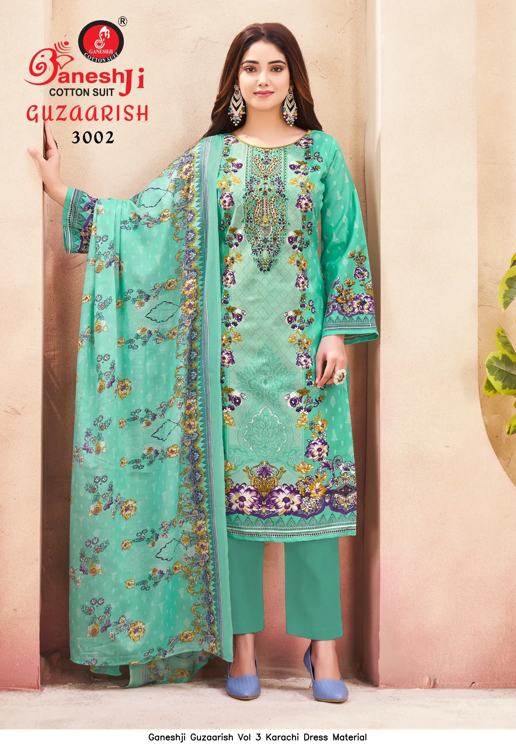 Ganeshji Guzaarish Vol 3 Karachi Dress Material 3