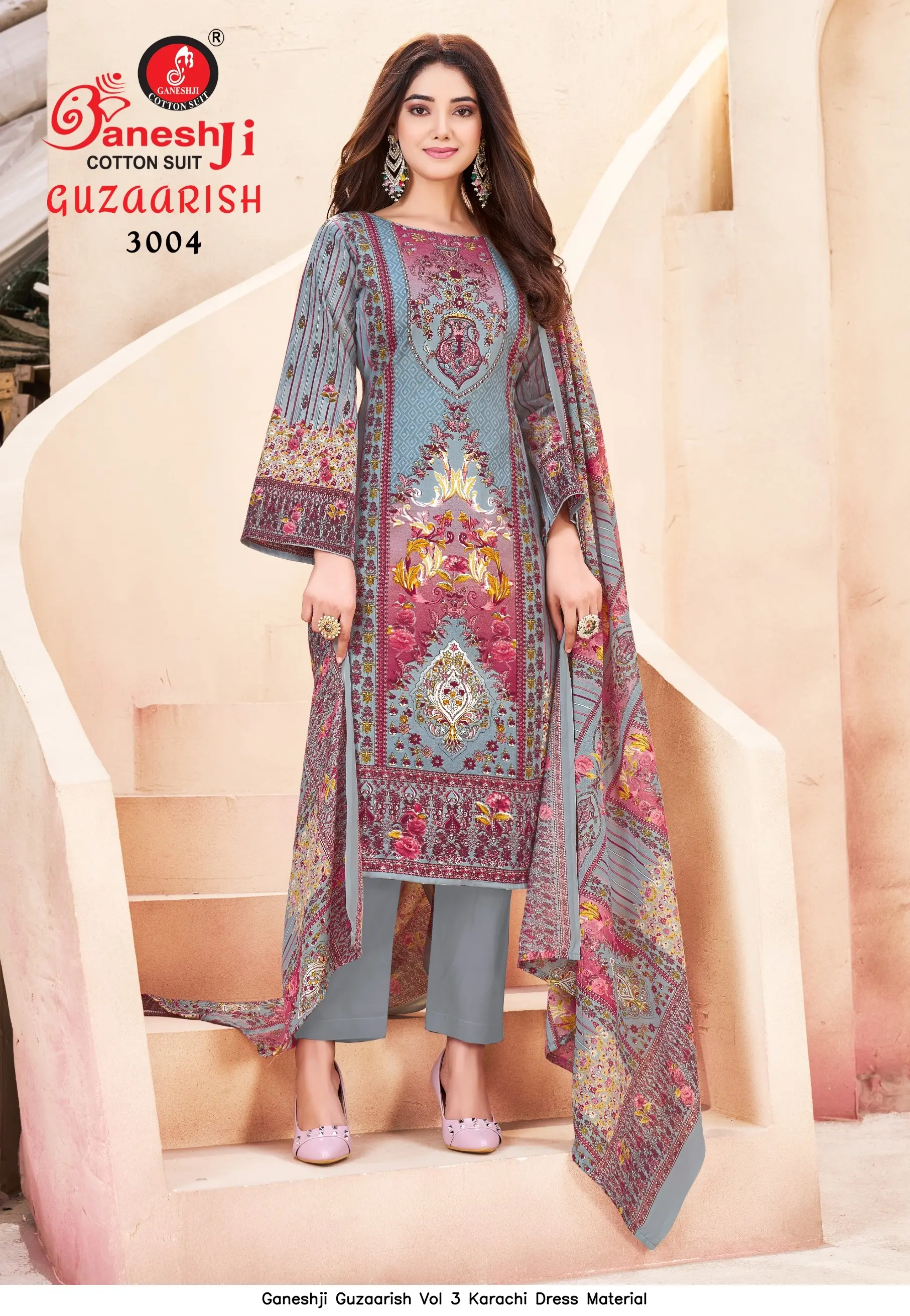Ganeshji Guzaarish Vol 3 Karachi Dress Material 5