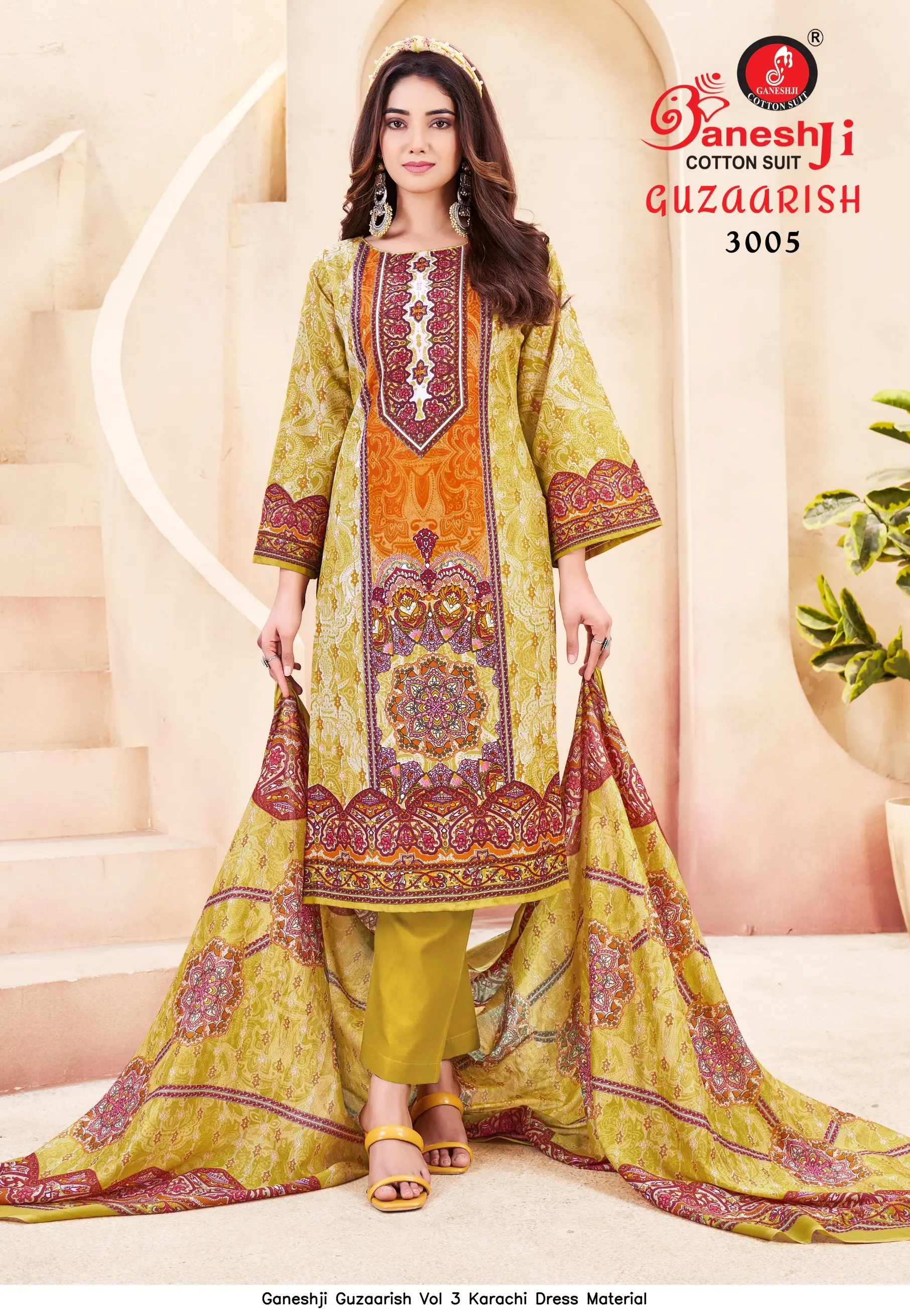 Ganeshji Guzaarish Vol 3 Karachi Dress Material 6