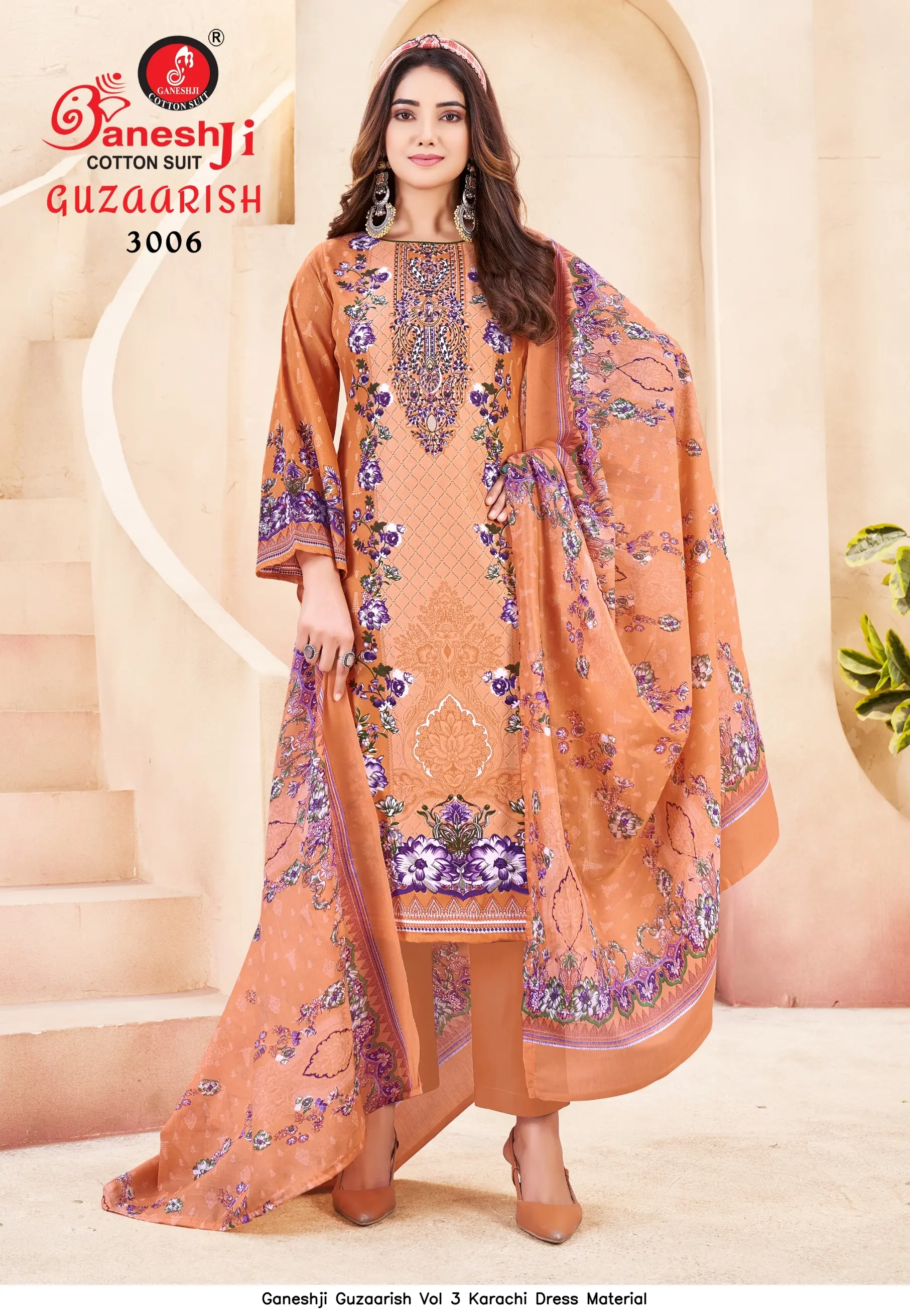 Ganeshji Guzaarish Vol 3 Karachi Dress Material 7