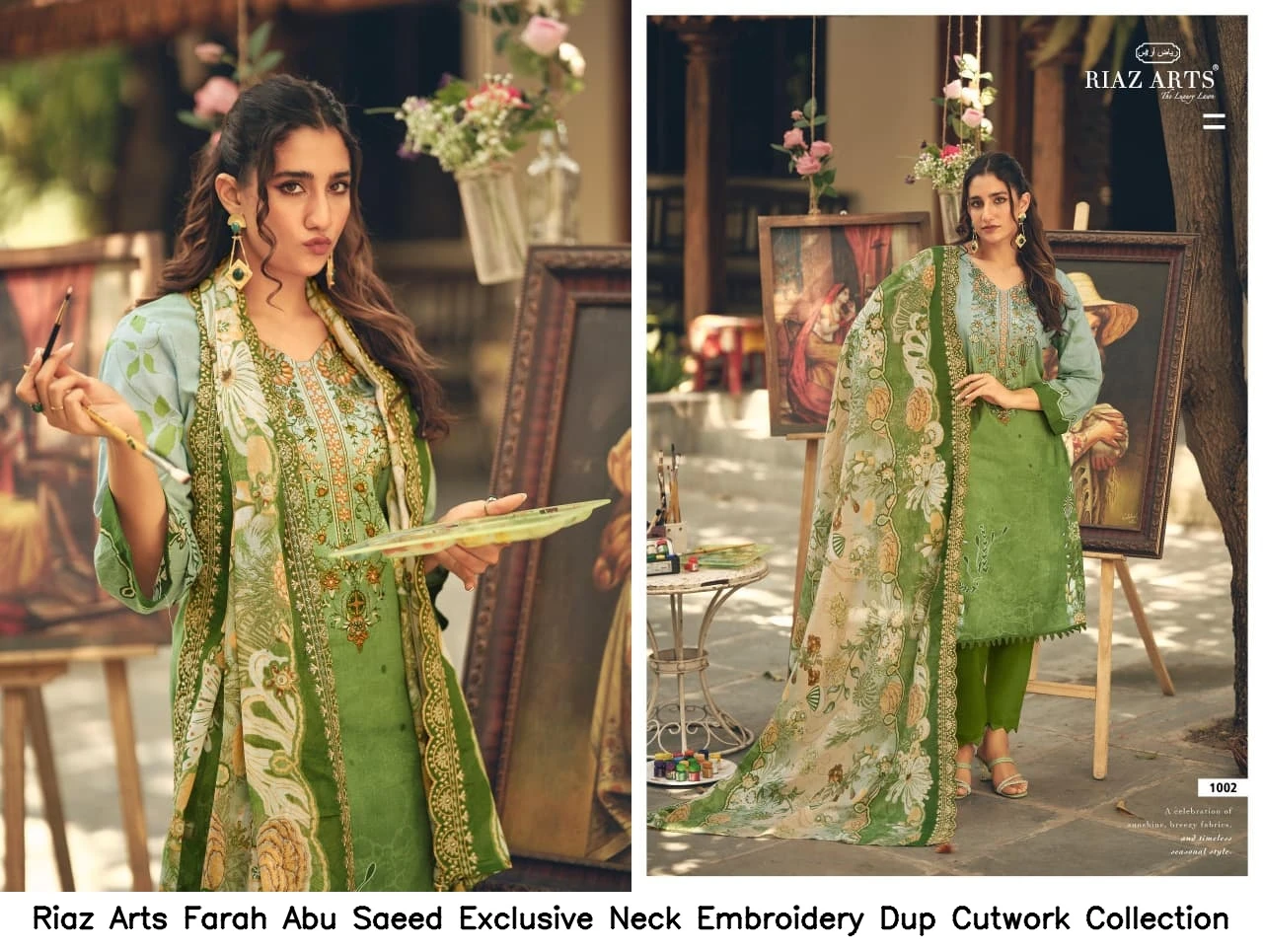 Riaz Arts Farah Abu Saeed Exclusive Neck Embroidery Dup Cutwork Collection 2