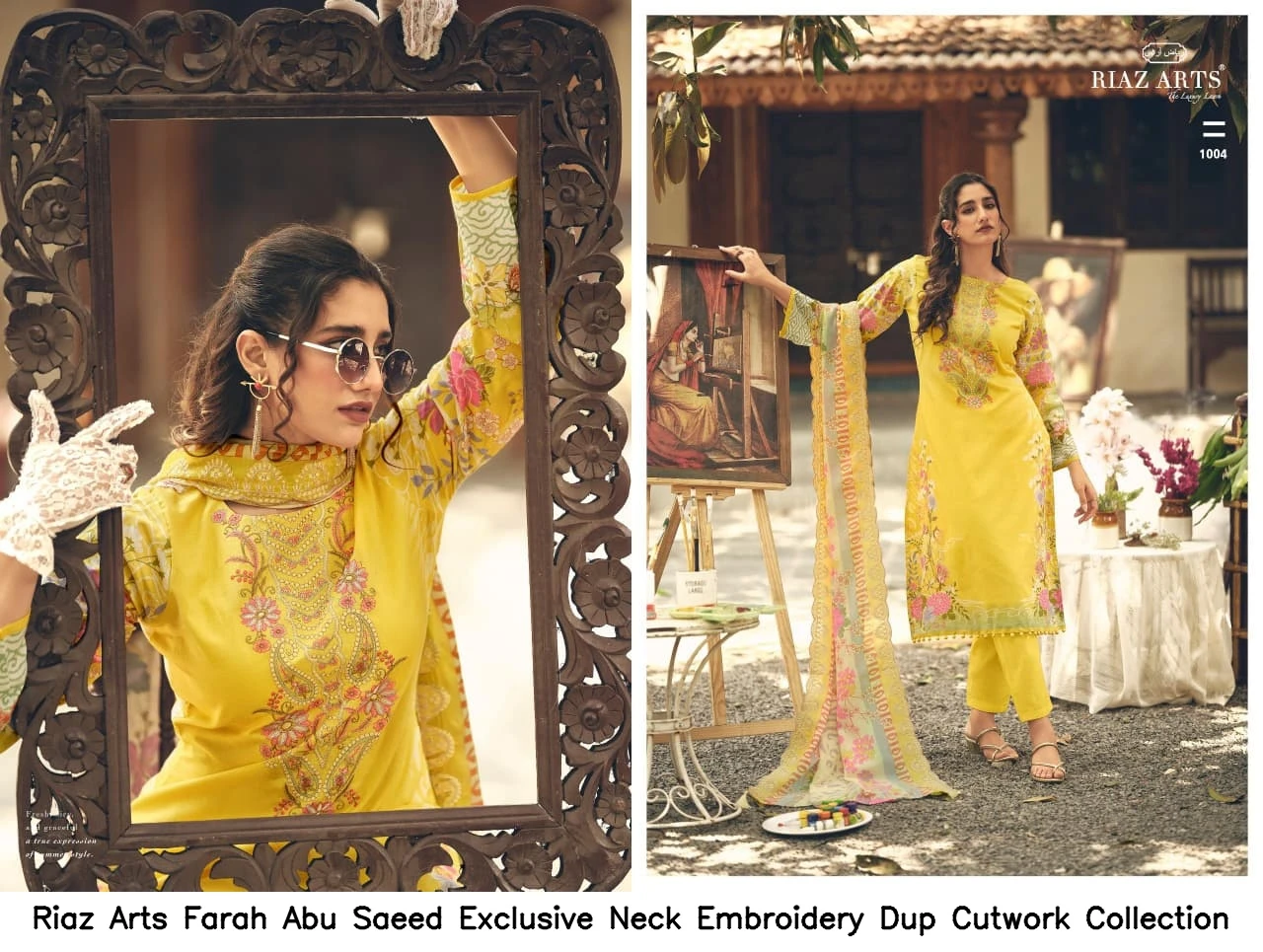 Riaz Arts Farah Abu Saeed Exclusive Neck Embroidery Dup Cutwork Collection 7