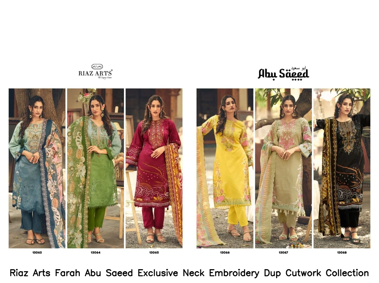 Riaz Arts Farah Abu Saeed Exclusive Neck Embroidery Dup Cutwork Collection 8