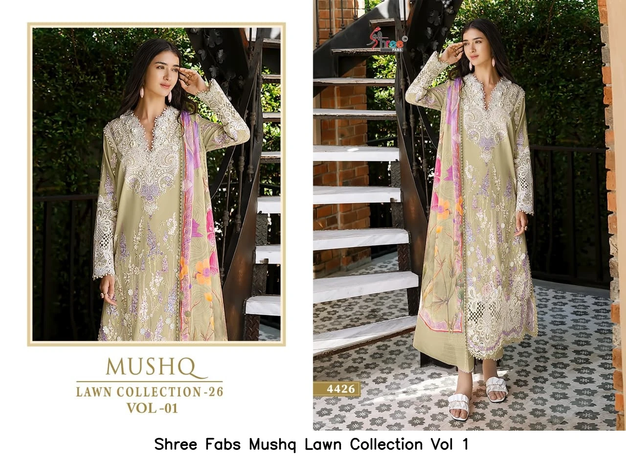 Shree Fabs Mushq Lawn Collection Vol 1 - Chiffon Dupatta 6
