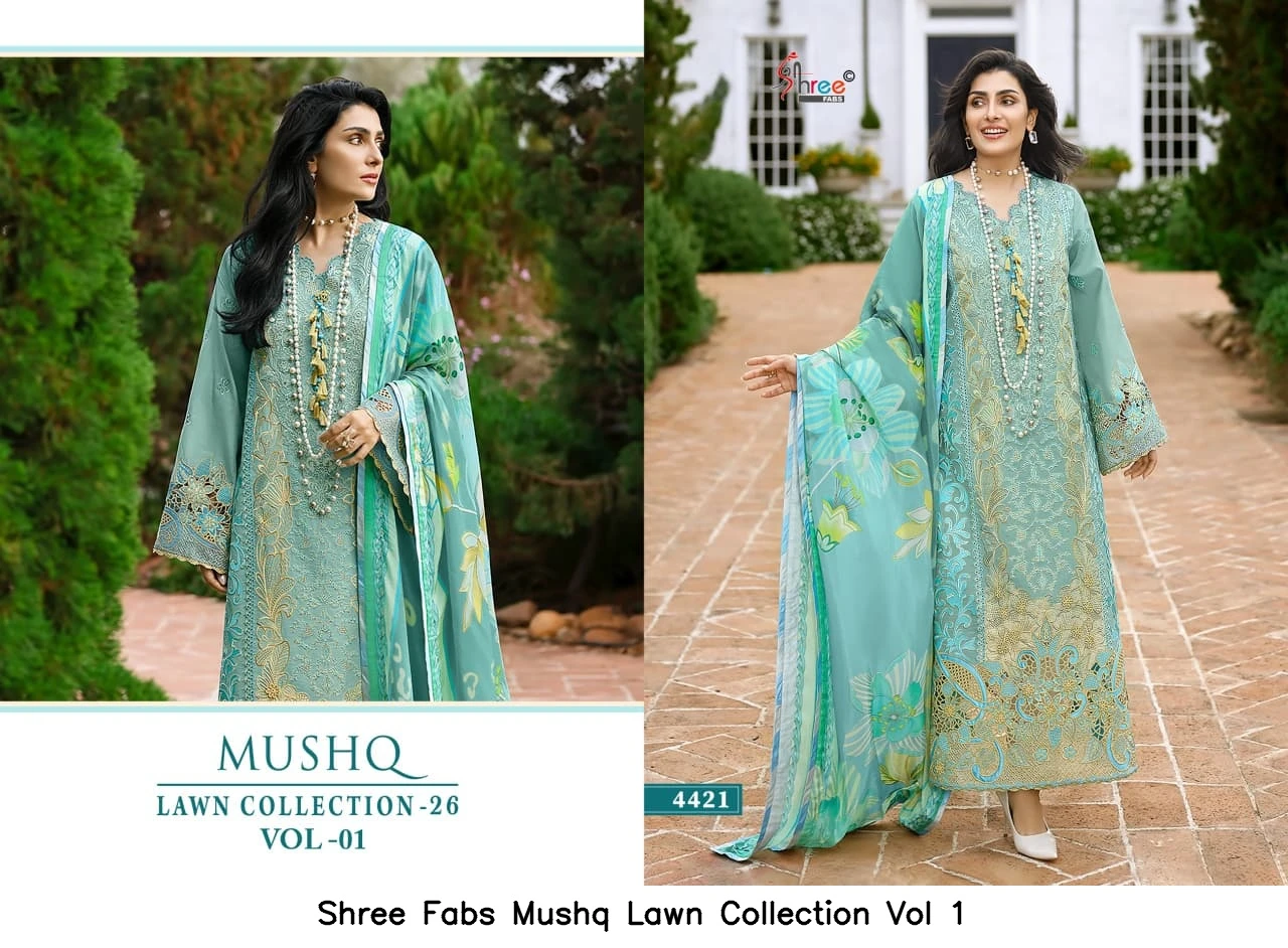 Shree Fabs Mushq Lawn Collection Vol 1 - Chiffon Dupatta 7