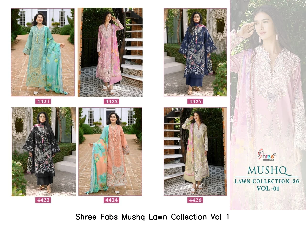 Shree Fabs Mushq Lawn Collection Vol 1 - Chiffon Dupatta 8
