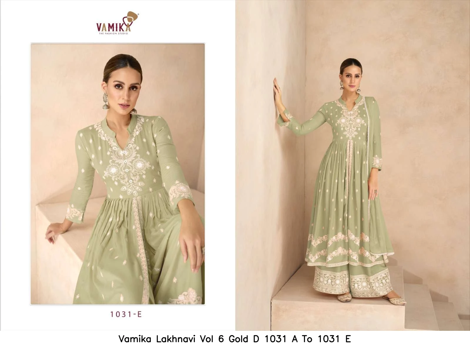 Vamika Lakhnavi Vol 6 Gold D 1031 A To 1031 E