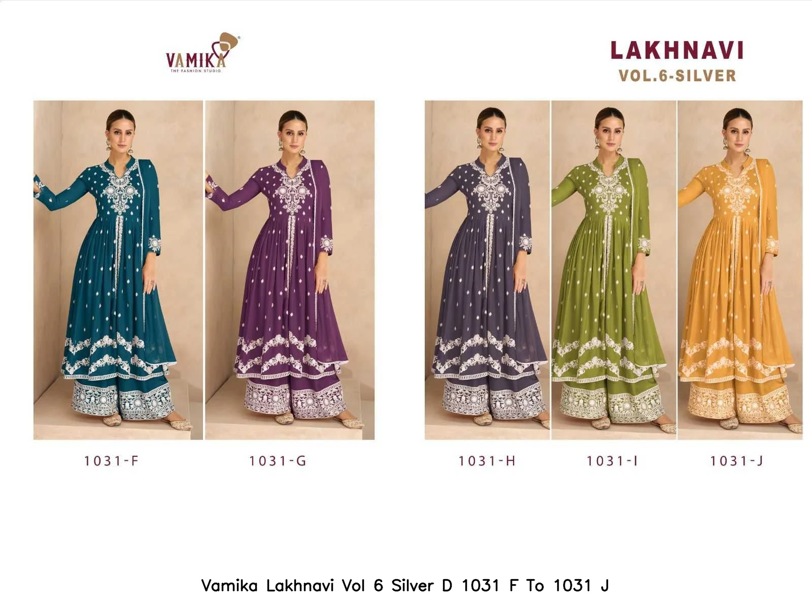 Vamika Lakhnavi Vol 6 Silver D 1031 F To 1031 J