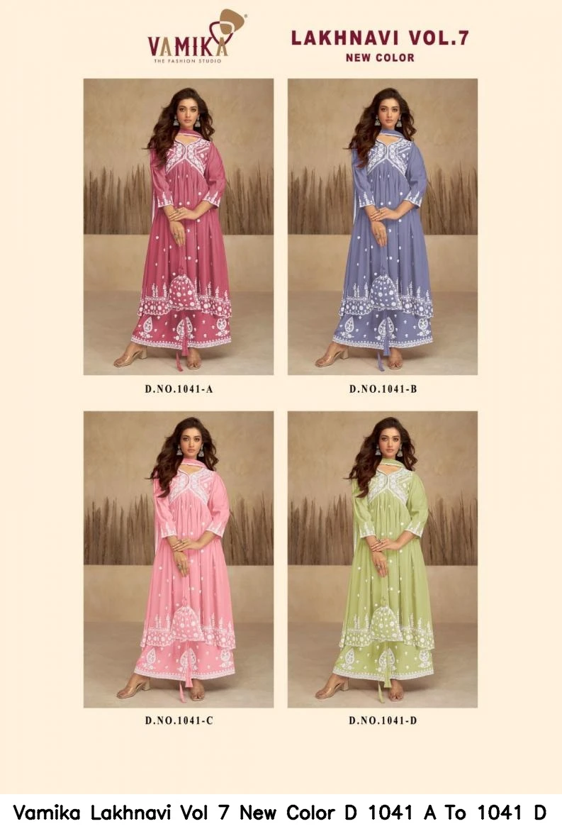Vamika Lakhnavi Vol 7 New Color D 1041 A To 1041 D