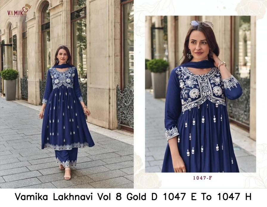Vamika Lakhnavi Vol 8 Gold D 1047 E To 1047 H