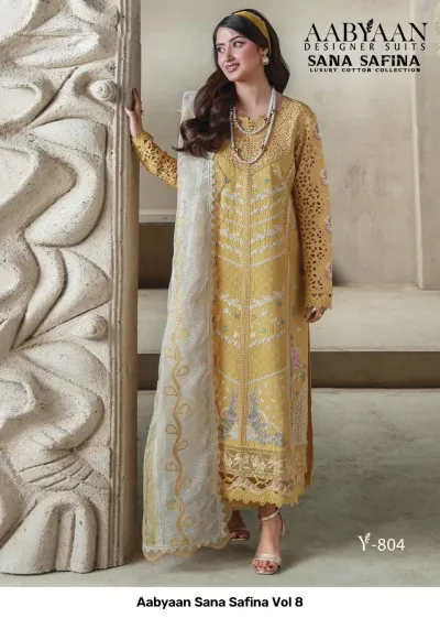 Aabyaan Sana Safina Vol 8 — Karachi Pattern Dress, Aabyaan Designer Suit wholesale from Surat — view 2