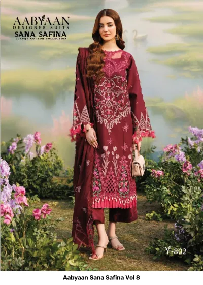 Aabyaan Sana Safina Vol 8 — Karachi Pattern Dress, Aabyaan Designer Suit wholesale from Surat — view 3