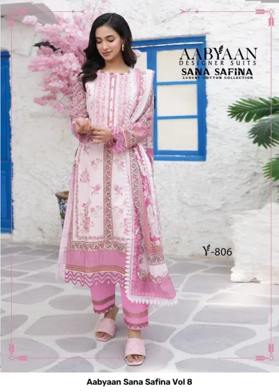 Aabyaan Sana Safina Vol 8 — Karachi Pattern Dress, Aabyaan Designer Suit wholesale from Surat — view 5