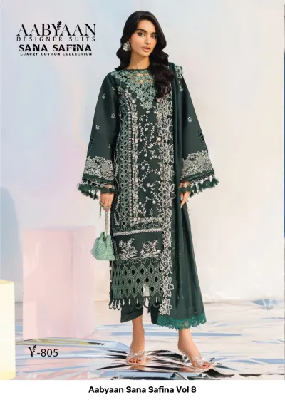 Aabyaan Sana Safina Vol 8 — Karachi Pattern Dress, Aabyaan Designer Suit wholesale from Surat — view 7