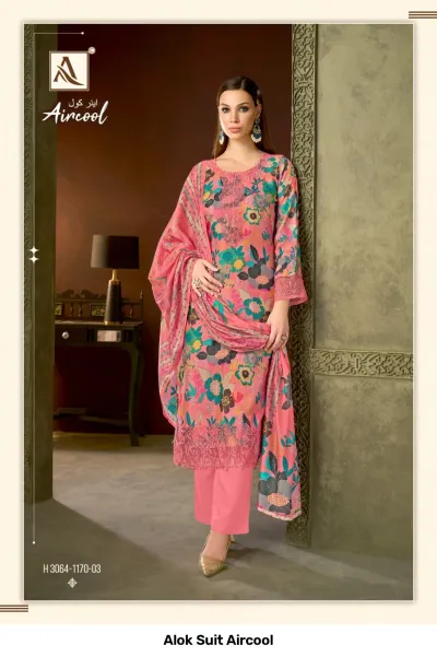 Alok Suit Aircool — Semi Stitched Suits, Alok Suit wholesale from Surat — view 4