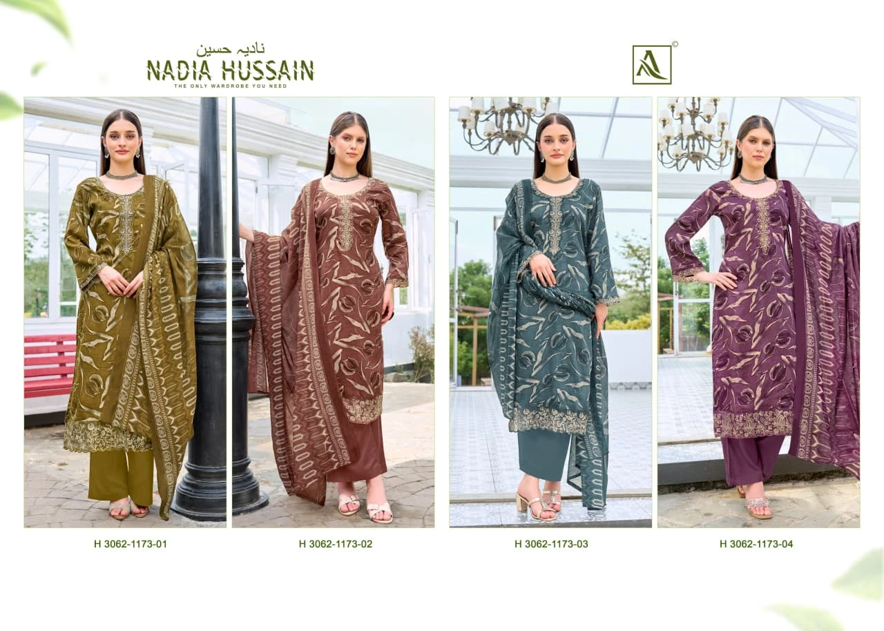 Alok Suit Nadia Hussain — Semi Stitched Suits, Alok Suit wholesale from Surat — view 6